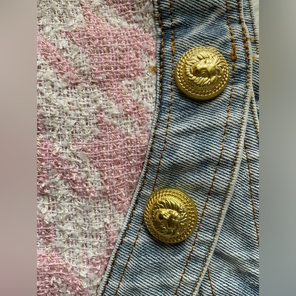 Pink tweed denim mini skirt 🩷 - Picture 5 of 10